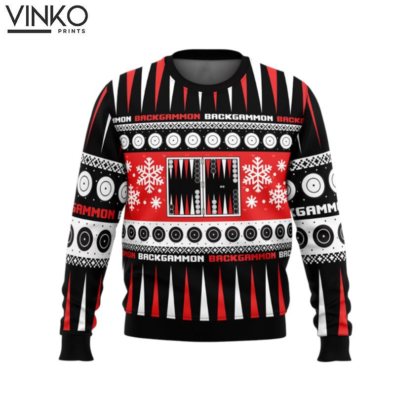 Christmas Backgammon Board Games Ugly Christmas Sweater