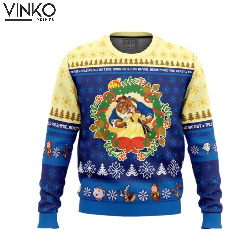 Christmas Beauty and the Beast Disney Christmas Gift for Friend Ugly Christmas Sweater