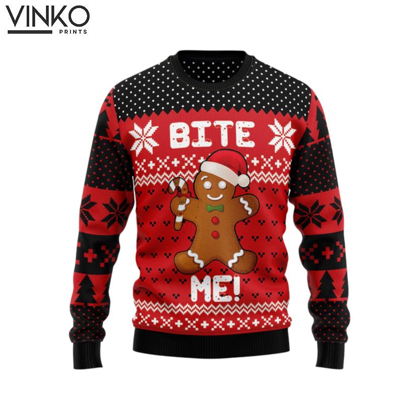 Christmas Bite Me For Men And Women Ugly Christmas Sweater