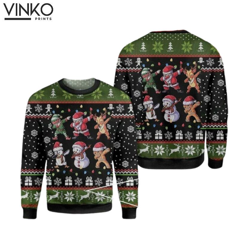 Christmas Character Dabbing US1586 Knitted Ugly Christmas Sweater