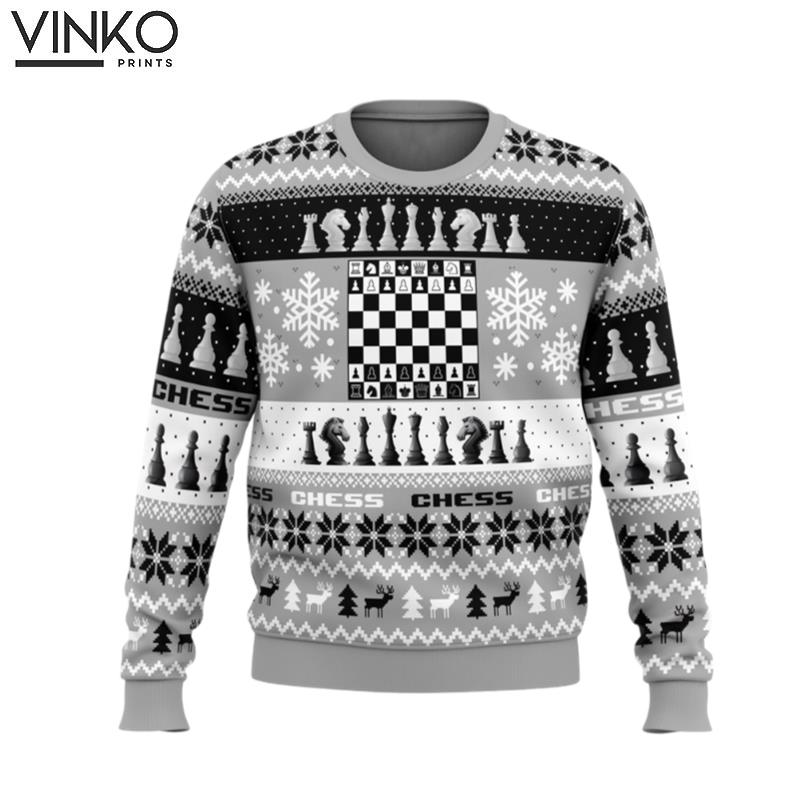 Christmas Chess Board Games Ugly Christmas Sweater