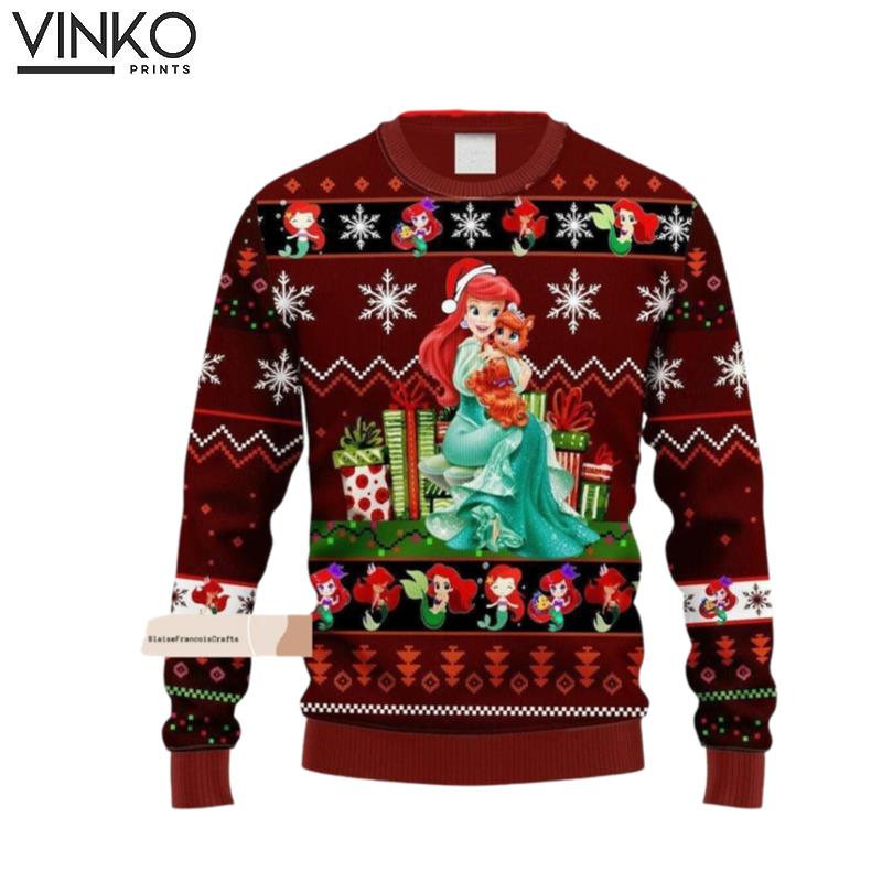 Christmas Disney Little Mermaid Ariel Disney Ugly Christmas Sweater