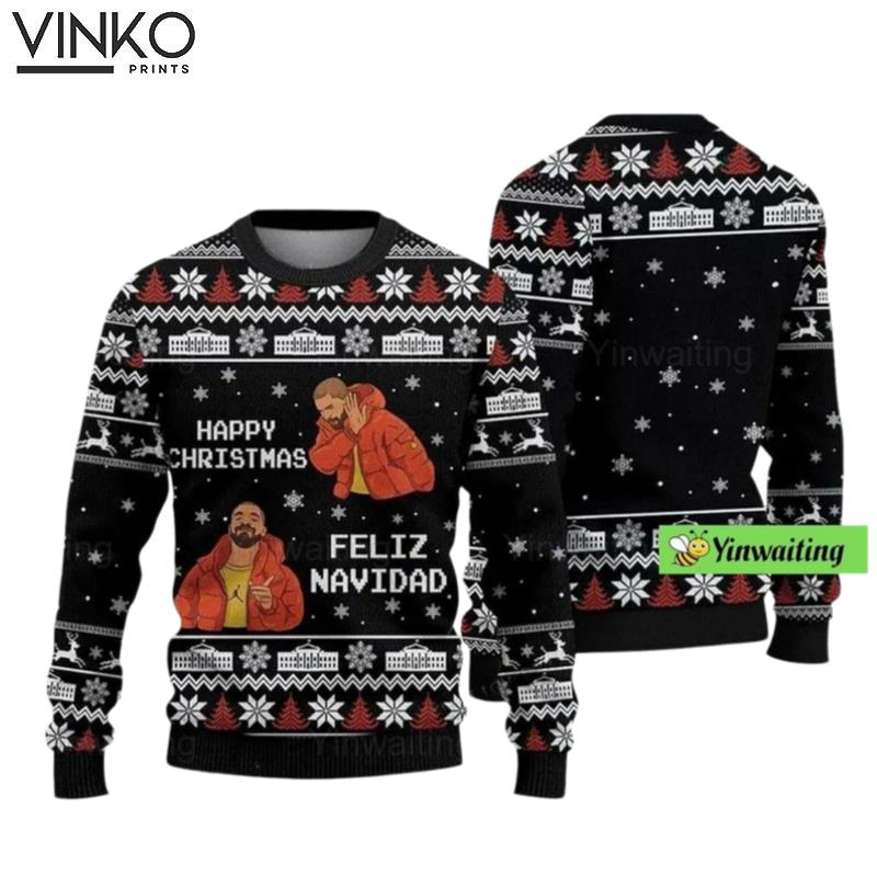 Christmas Drake Rapper Ugly Christmas Sweater