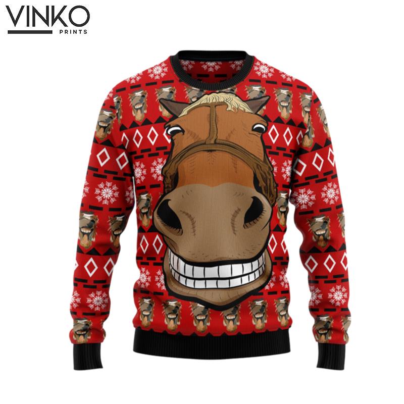 Christmas Funny Horse For Men And Women Ugly Christmas Sweater