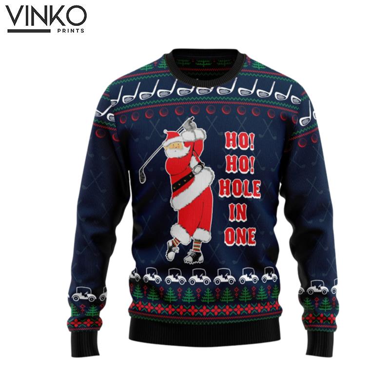 Christmas Ho Ho Hole In One Ugly Christmas Sweater