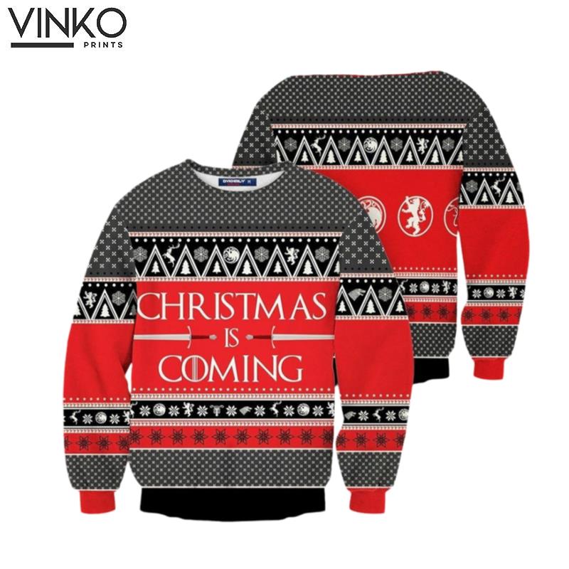 Christmas Is Coming Christmas Unisex Woolen Ugly Christmas Sweater