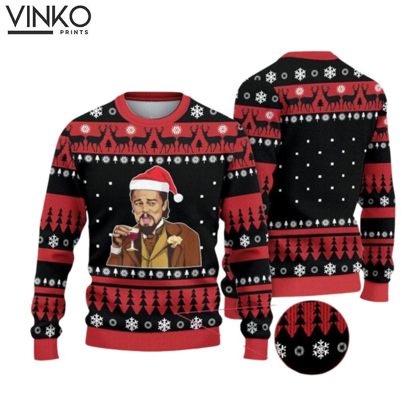 Christmas Leonardo Dicaprio Laughing Leo Meme Ugly Christmas Sweater