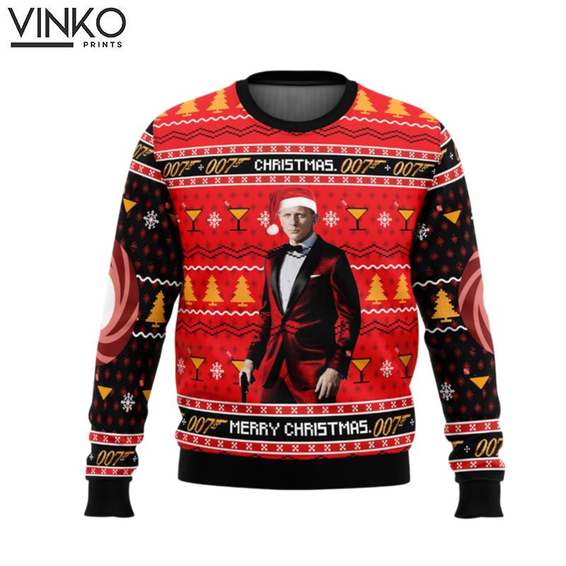 Christmas Merry Christmas 007 James Bond Ugly Christmas Sweater