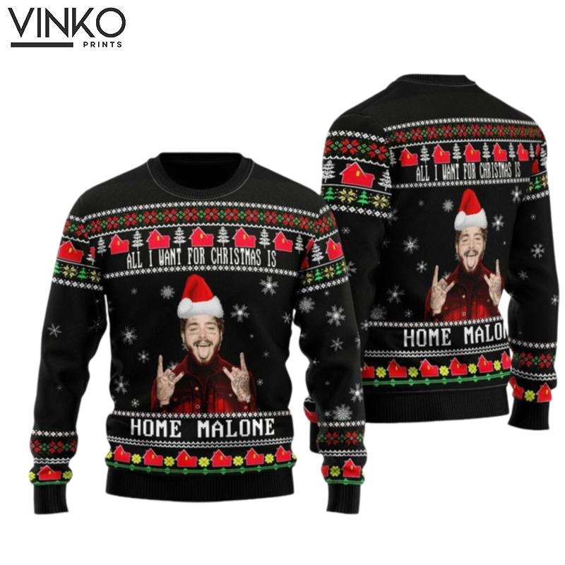 Christmas Post Malone Home Malone Ugly Christmas Sweater