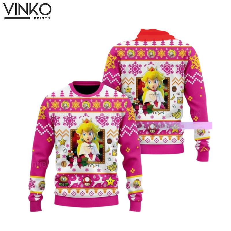 Christmas Princess Peach Princess Peach Ugly Christmas Sweater