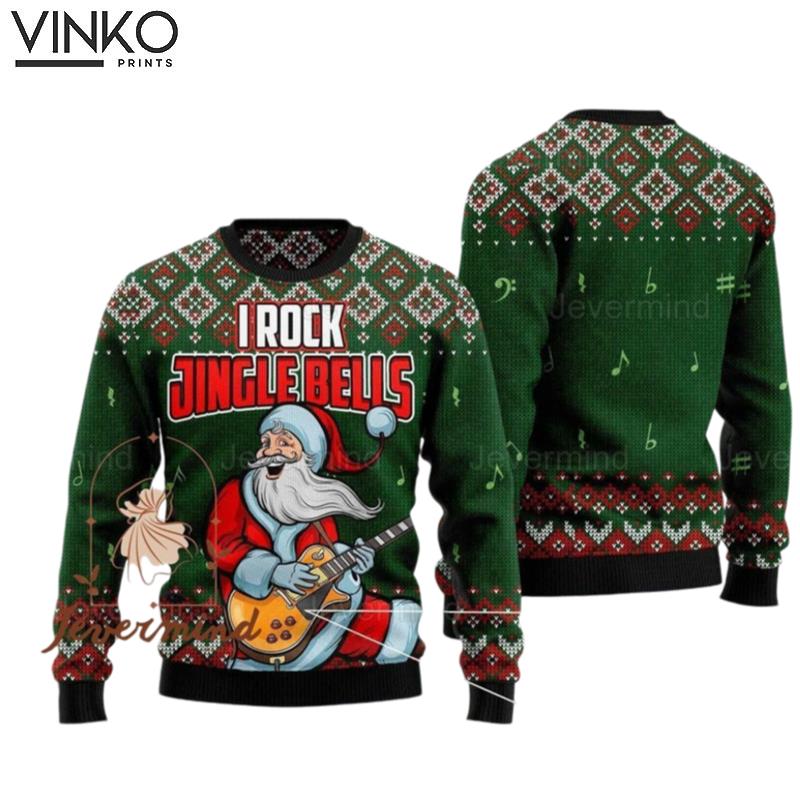 Christmas Santa Jingle Bells Santa Ugly Christmas Sweater