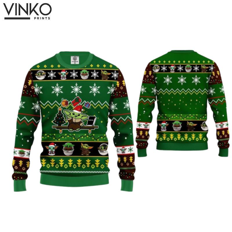 Christmas Santa Yoda Yoda Pullover Autumn Winter Ugly Christmas Sweater