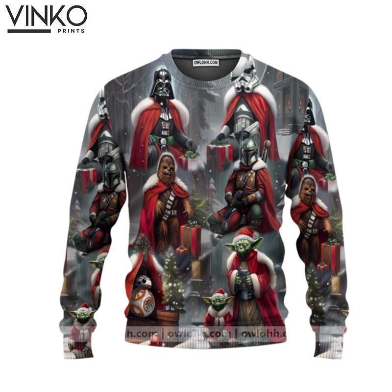 Christmas Star Wars Santa's Coming To Town Ugly Christmas Sweater