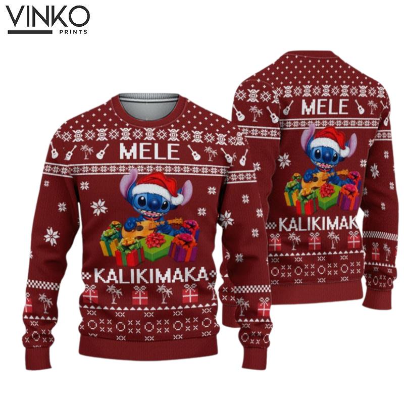 Christmas Stitch Mele Kalikimaka Ugly Christmas Sweater