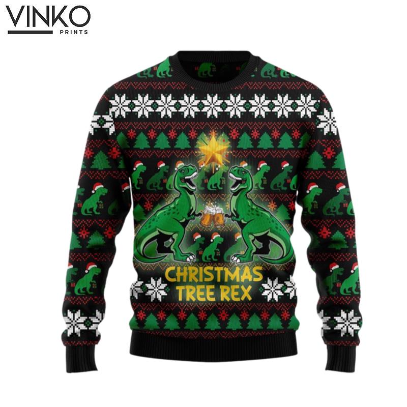 Christmas Tree Rex Men Adult Ugly Christmas Sweater