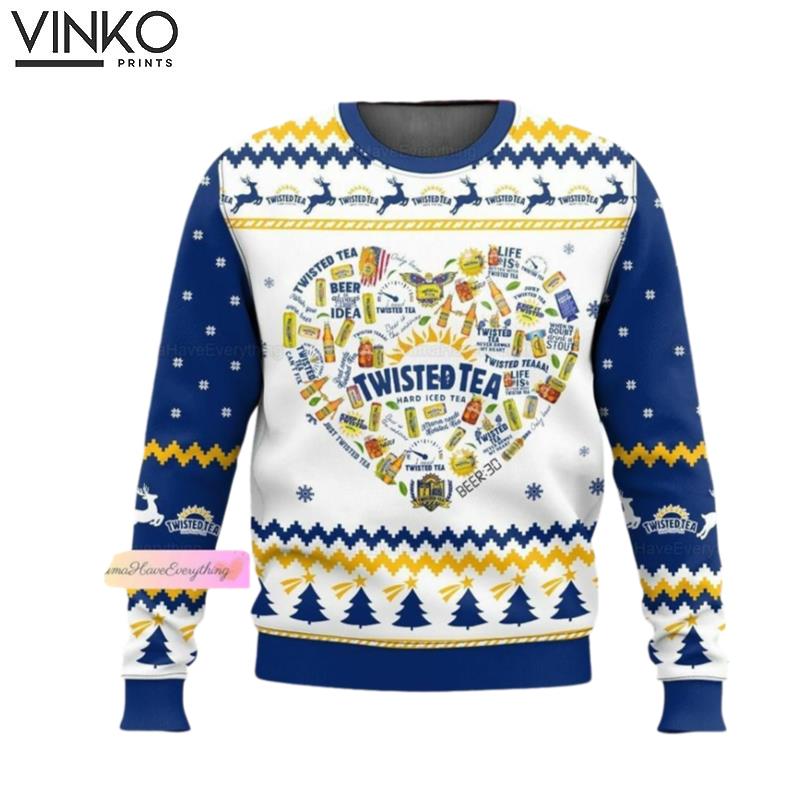 Christmas Twisted Tea Heart Twisted Tea Xmas Ugly Christmas Sweater