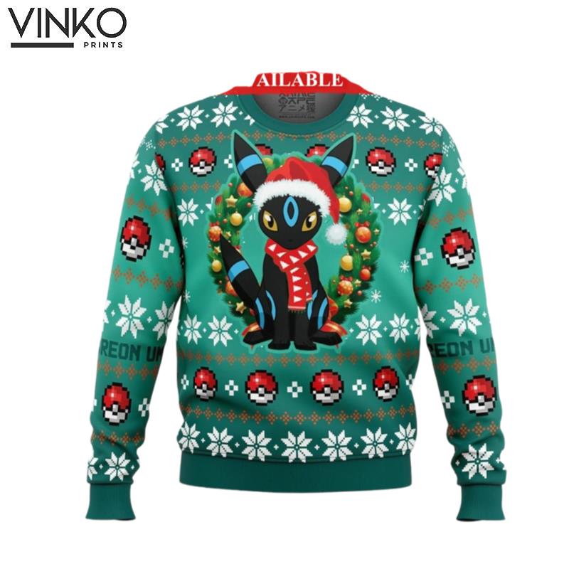 Christmas Umbreon PKM Ugly Christmas Sweater