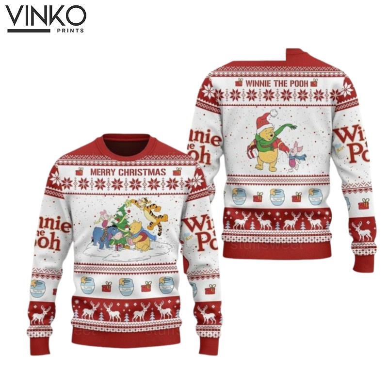 Christmas Winnie The Pooh Pooh Bear Ugly Christmas Sweater