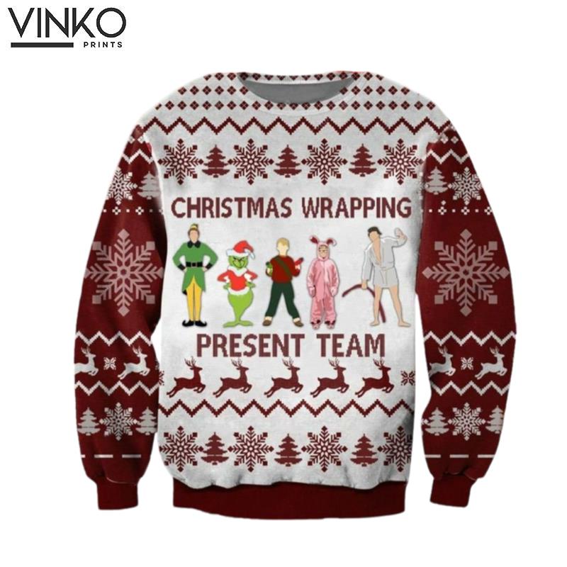 Christmas Wrapping Present Team Ugly Christmas Sweater