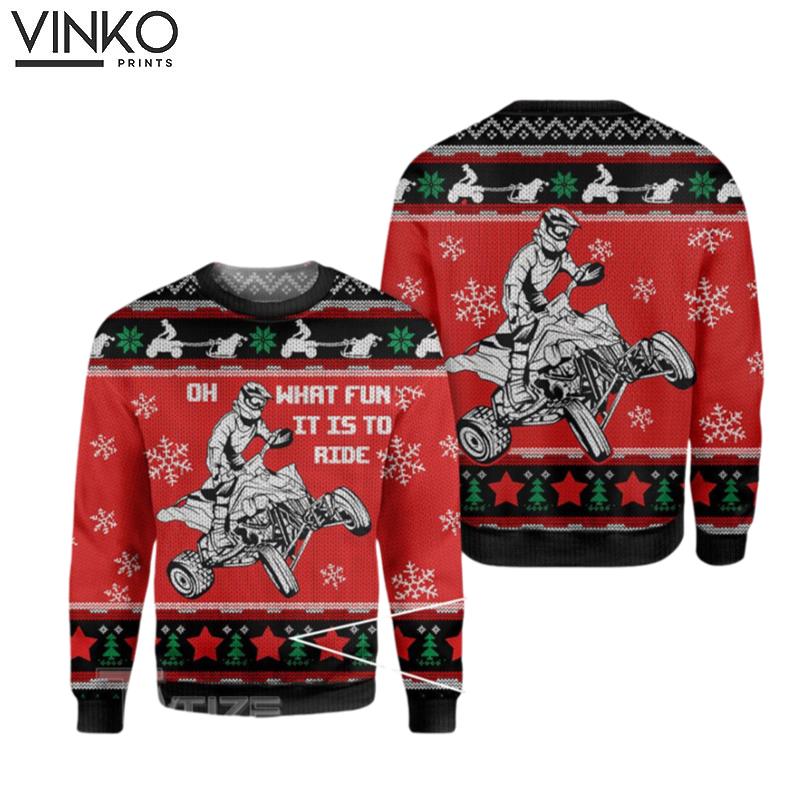 Christmas four wheel oh what fun it is to ride Ugly Christmas Sweater