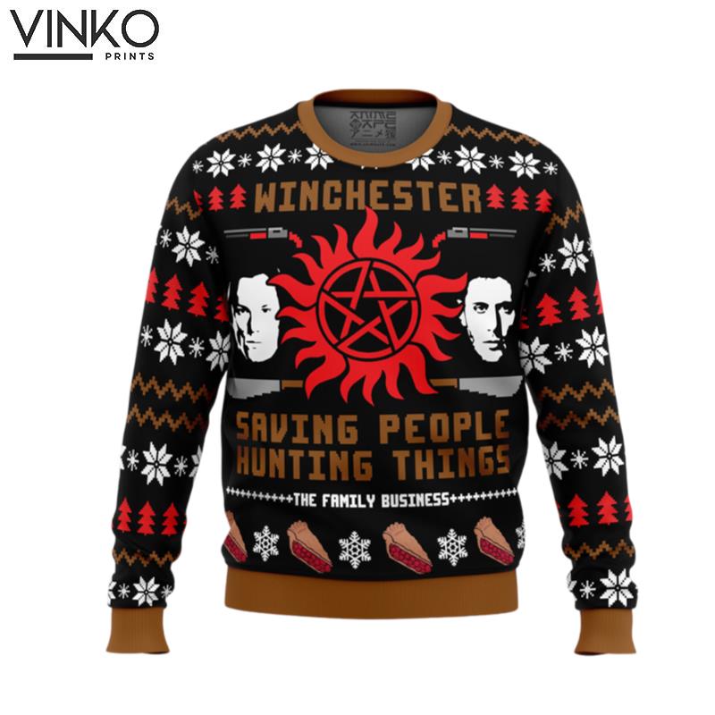 Christmas with the Winchesters Supernatural Ugly Christmas Sweater