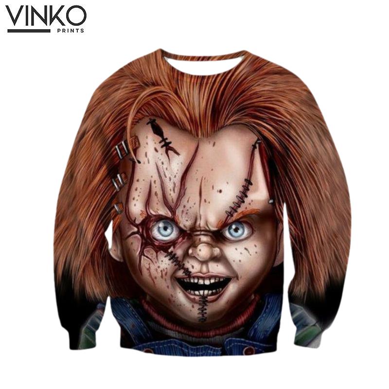 Chucky Horror Characters Halloween 3D Ugly Christmas Sweater