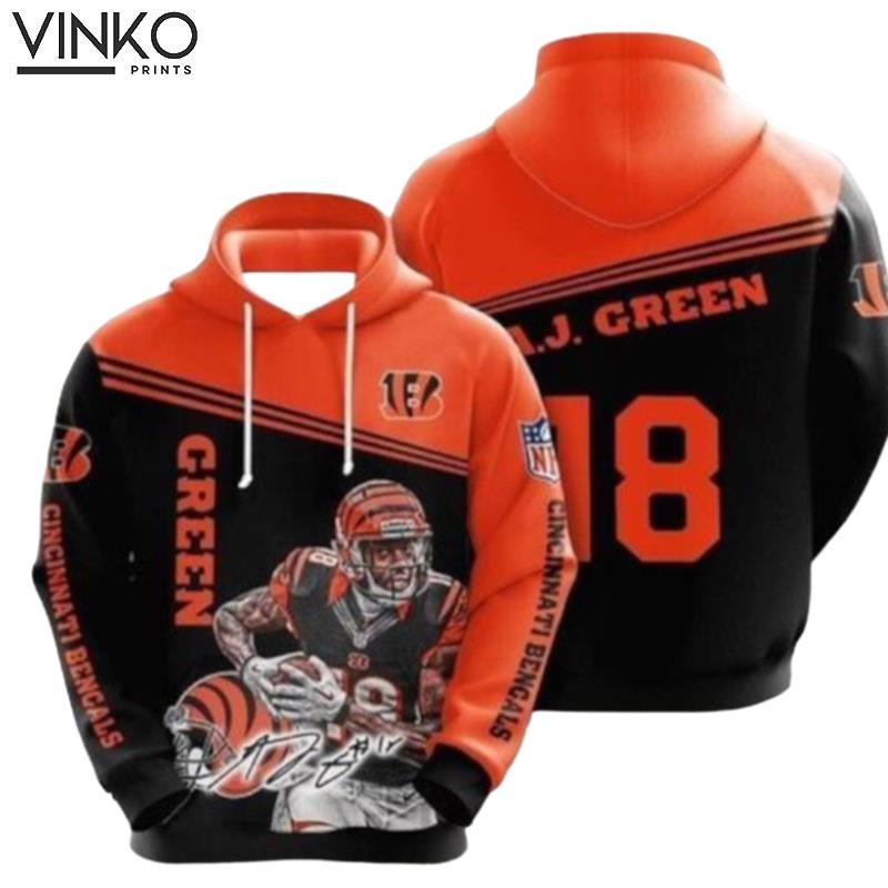 Cincinnati Bengals Green 18 Hoodie