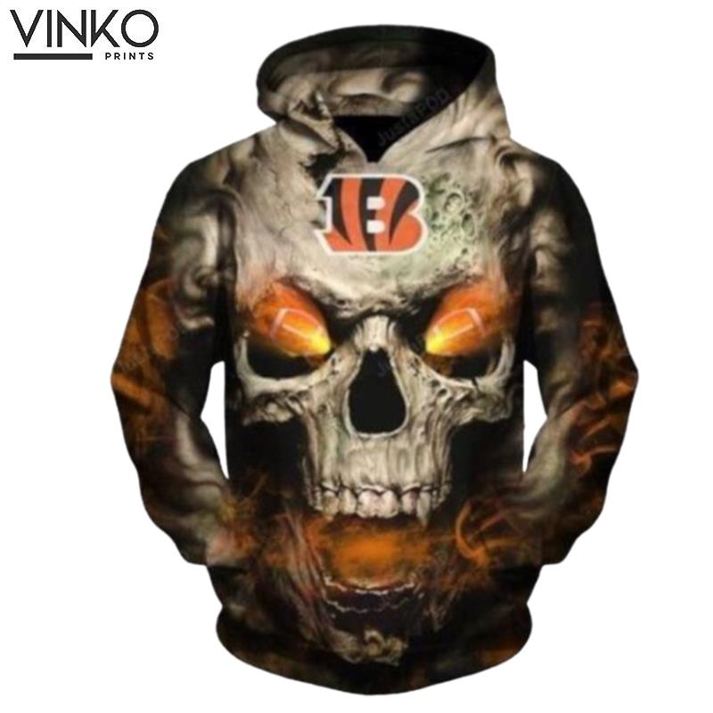 Cincinnati Bengals Skull Hoodie