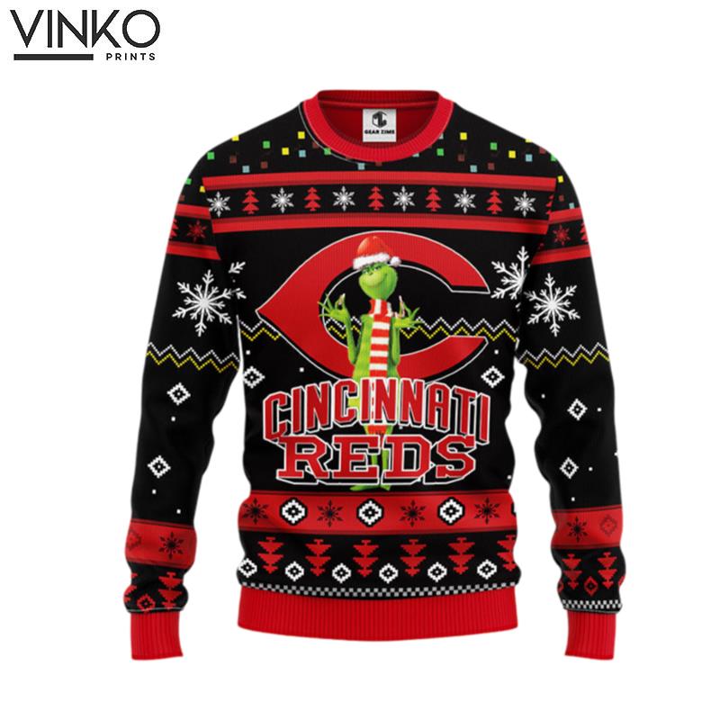 Cincinnati Reds Grinch Ugly Christmas Sweater