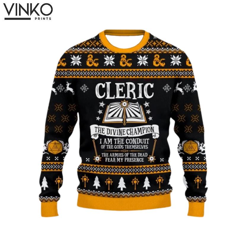 Classes Cleric for men and women Christmas Xmas gift Ugly Christmas Sweater