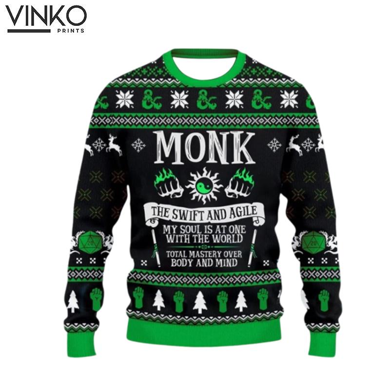 Classes monk for men and women Christmas Xmas gift Ugly Christmas Sweater