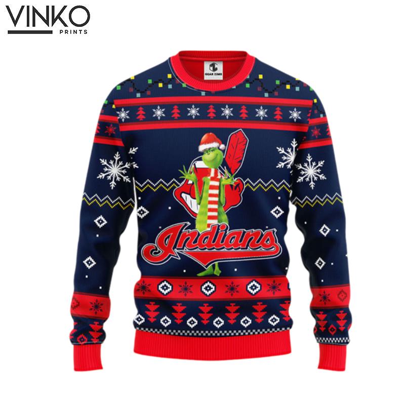 Cleveland Indians Funny Grinch Ugly Christmas Sweater