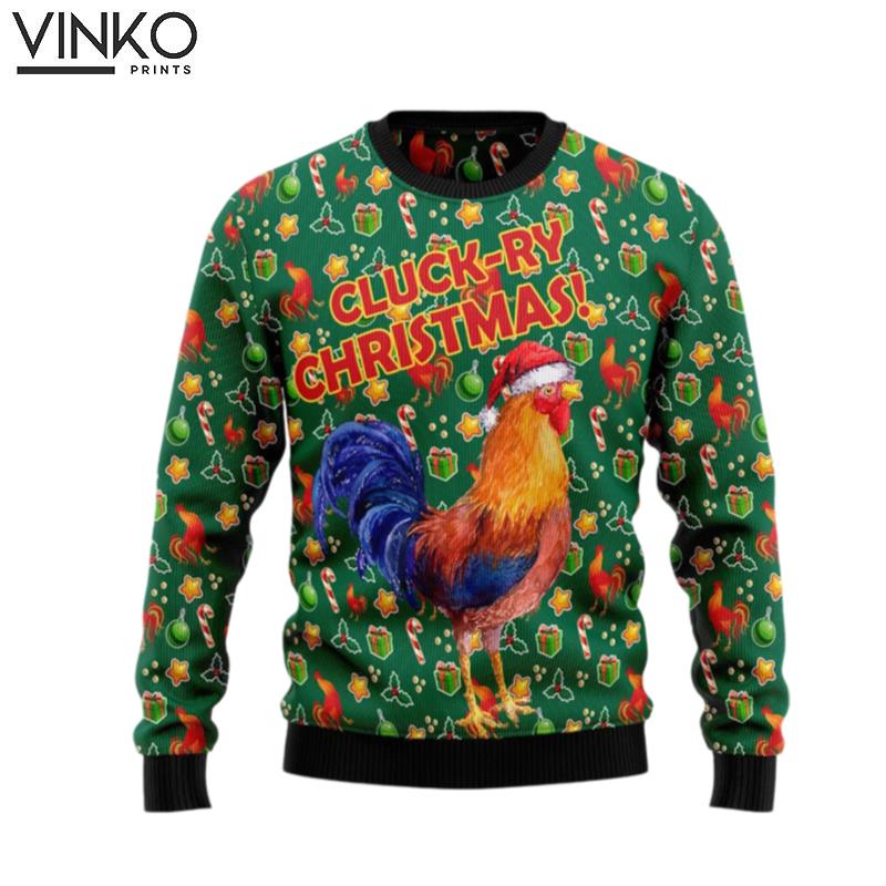 Cluckry Christmas Funny Adult Ugly Christmas Sweater