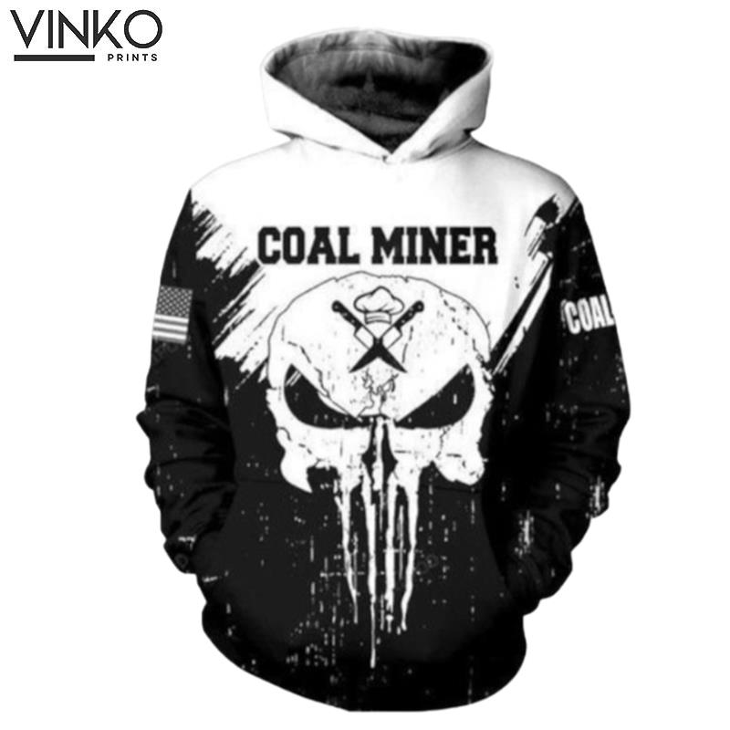 Coal Miner Skull Us American Hoodie