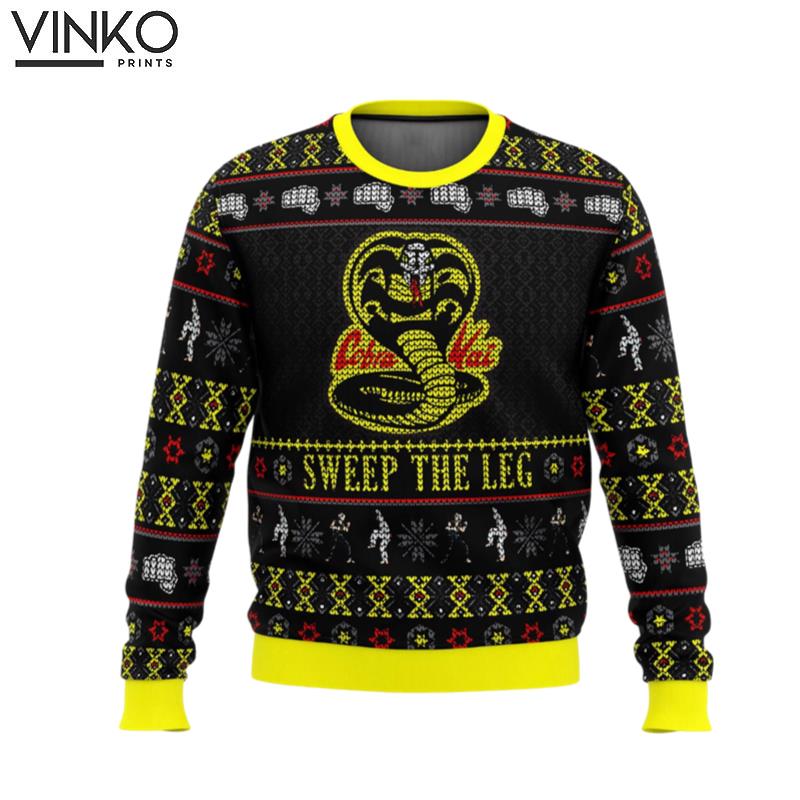 Cobra Kai Sweep The Leg Karate Kid Ugly Christmas Sweater