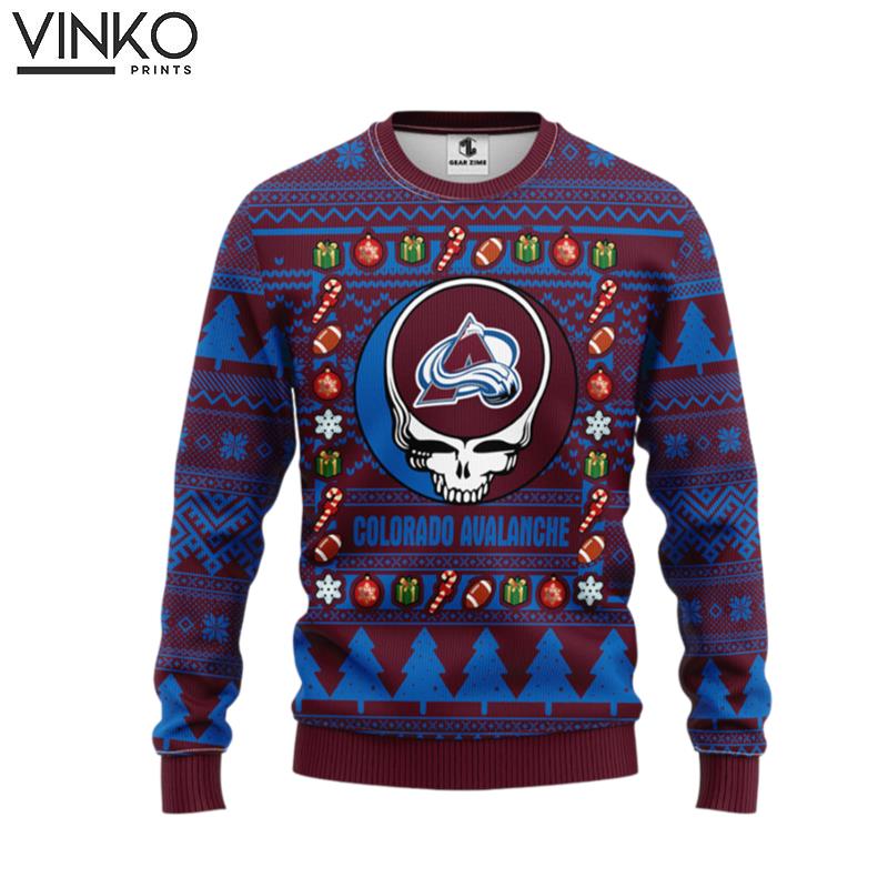 Colorado Avalanche Grateful Dead Ugly Ugly Christmas Sweater