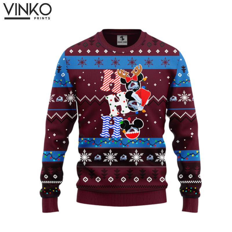 Colorado Avalanche Hohoho Mickey Ugly Christmas Sweater