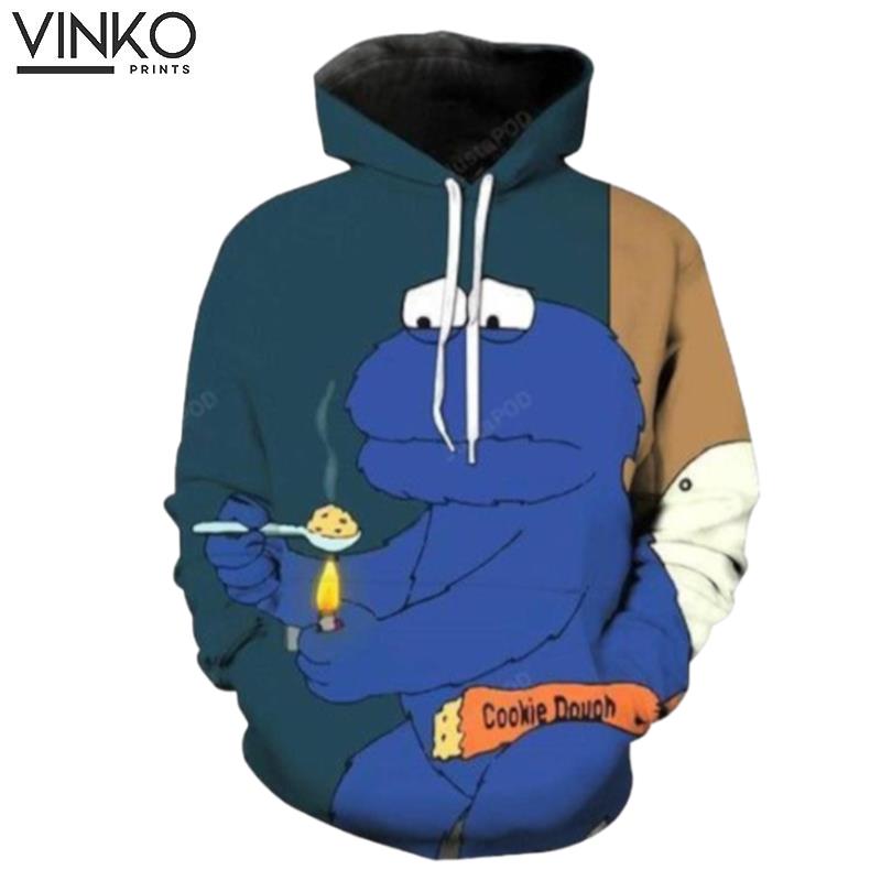 Cookie Monster Crackhead And Pered Custom Cookie Monster Crackhead Graphic Hoodie