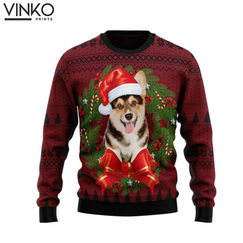 Corgi Wreath D2610 Ugly Christmas Sweater