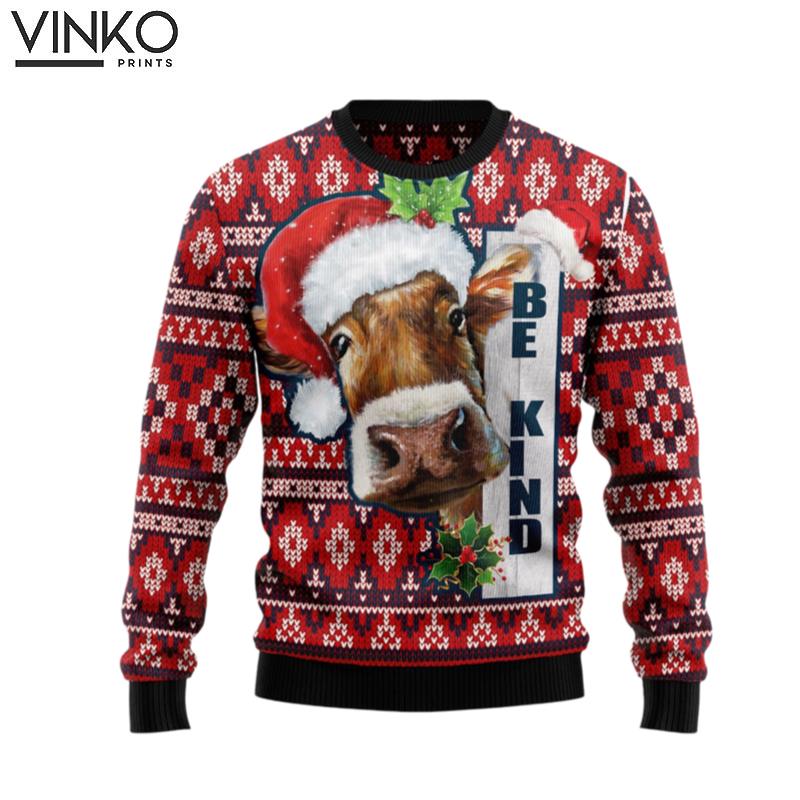 Cow Be Kind D1211 Ugly Christmas Sweater