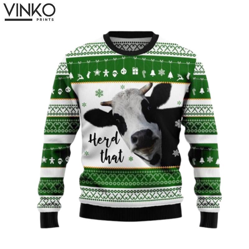 Cow Herd That Farm christmas Gift for Cow lover Ugly Christmas Sweater