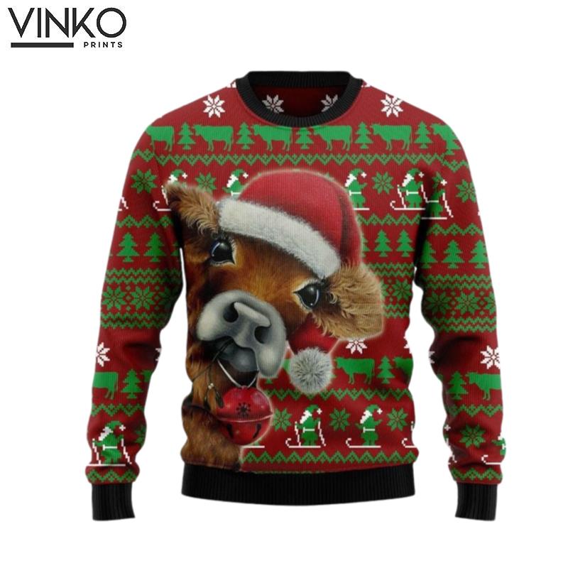 Cow Santa Funny Perfect Gift and Outfit For Christmas Winter New Year Of Cow Lovers Ugly Christmas Sweater