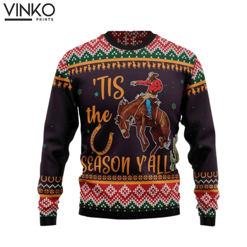 Cowboy Cowboy Season Christmas Pattern Ugly Christmas Sweater