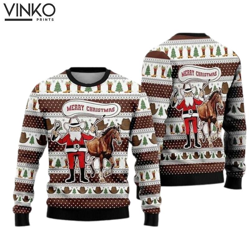 Cowboy Horse Ugly Christmas Sweater