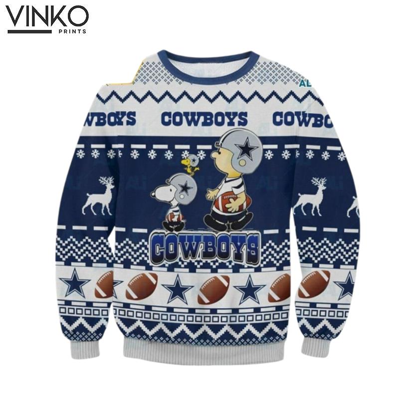 Cowboys Snoop Charlie Brown Football Ugly Christmas Sweater