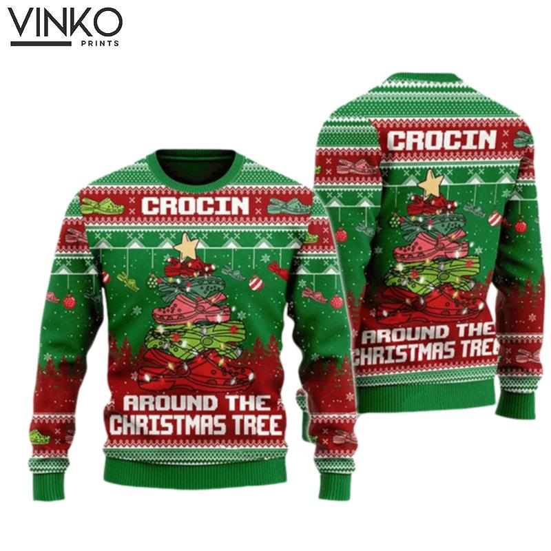 Crocin Around The Christmas Tree Funny Christmas Xmas 3 Ugly Christmas Sweater