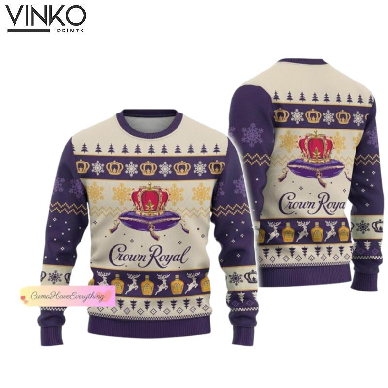 Crown Royal Crown Royal Xmas Royal Whiskey Ugly Christmas Sweater