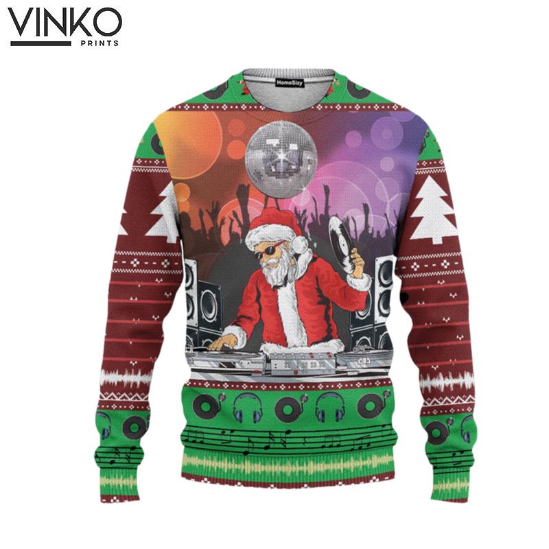 Custom Cosplay DJ Santa Ugly Christmas Sweater