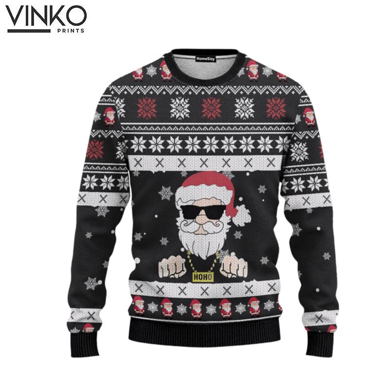 Custom Cosplay Santa Hoho Black Ugly Christmas Sweater