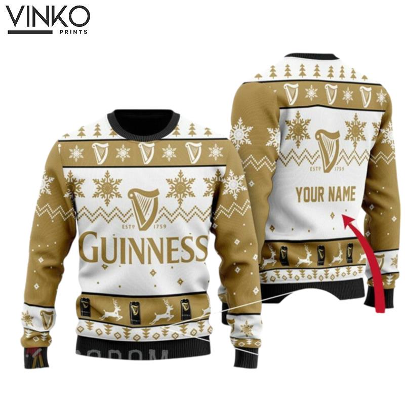 Custom Guinness Beer Ugly Christmas Sweater